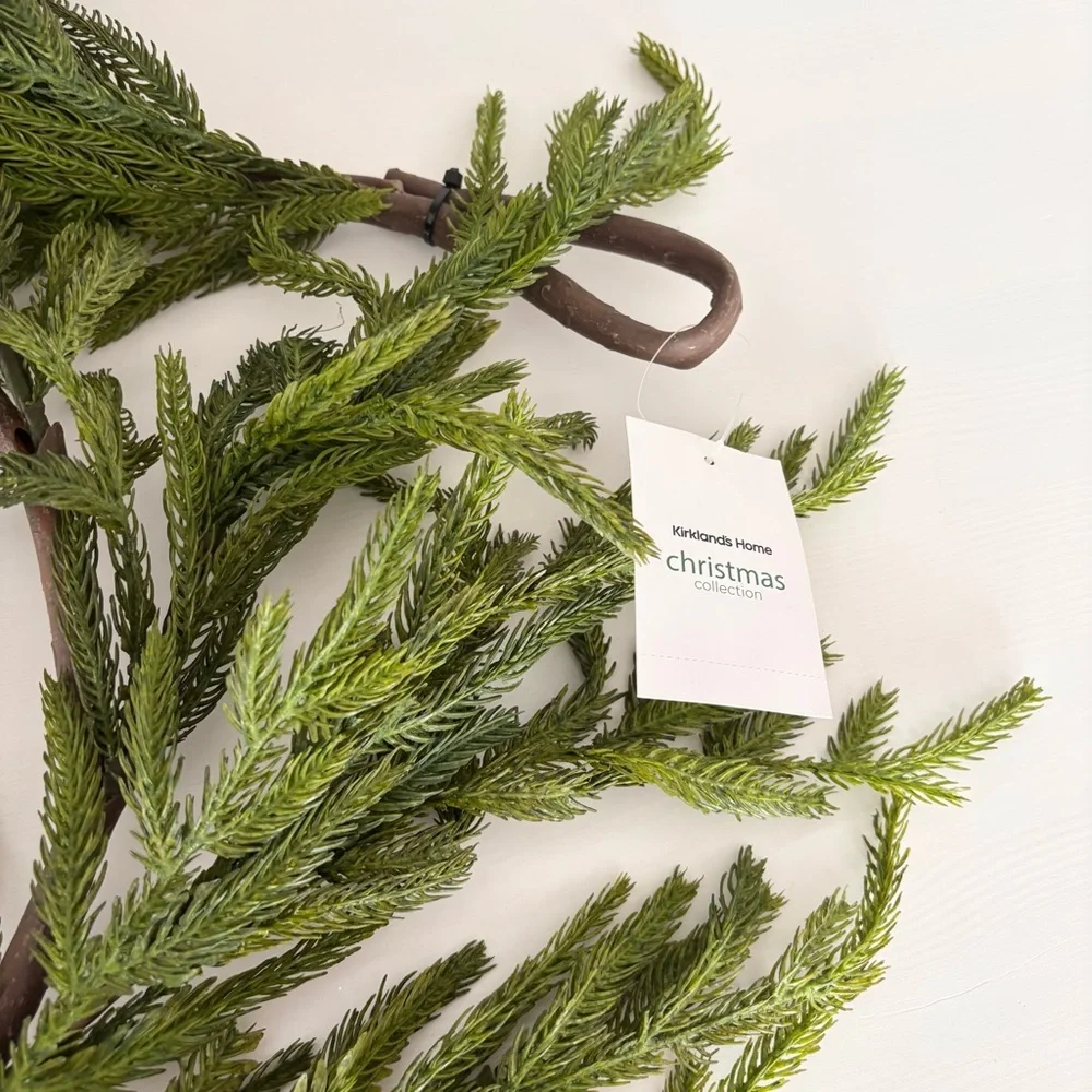 KIRKLANDS Norfolk Pine Natural Touch Garland 5ft NWT